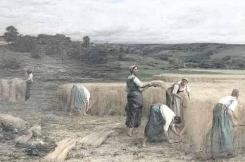 Still Life with a Clock and Writing Set” by Léon Lhermitte