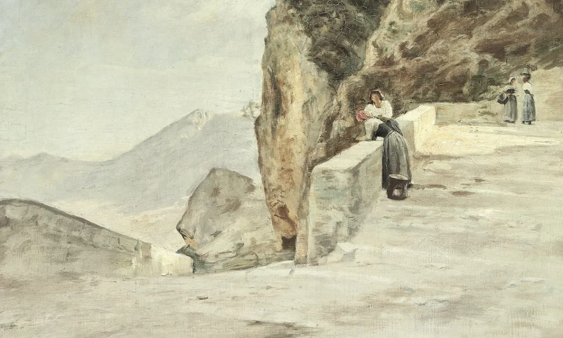 Carl_Holsøe_-_Italienerinder_på_en_vej_i_bjergene_ved_Civita_d'Antino