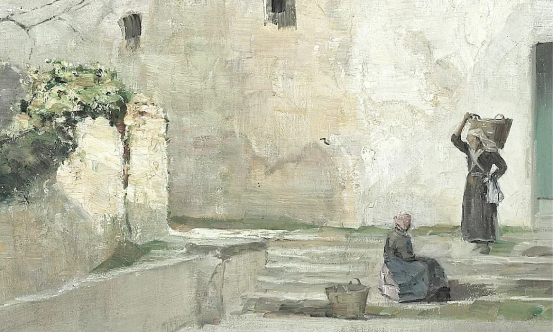 Carl_Holsøe_-_Italiensk_gadesceneri_med_to_kvinder_i_samtale